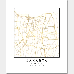 JAKARTA INDONESIA CITY STREET MAP ART Posters and Art